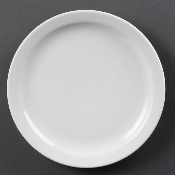 Olympia whiteware bord met smalle rand 25cm, pak van 12, CB490