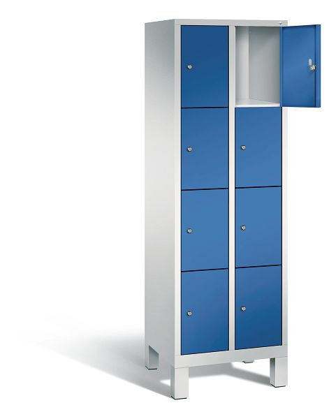 C+P lockerkast Evolo, H1850xB610xD500mm, kleur: lichtgrijs / gentiaanblauw, 48010-204 S10048