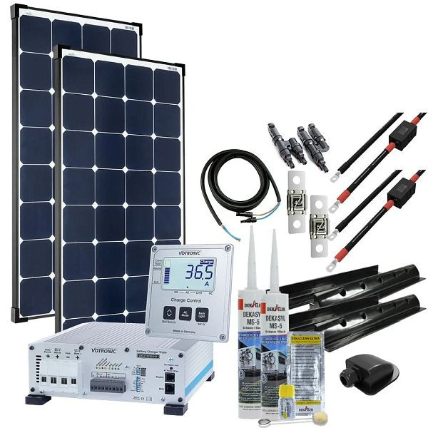 Offgridtec mTriple S camperzonnesysteem met 2 x 120W zonnemodule 30/20/250 Votronic Triple Charger en 1247 Charge Control Display, 4-01-010430-003
