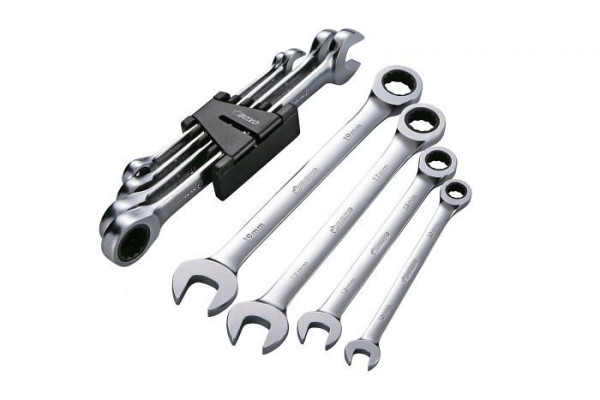 Boxo ratel-steeksleutelset, 4 stuks, VE: 15 stuks, GWNR0-4CB