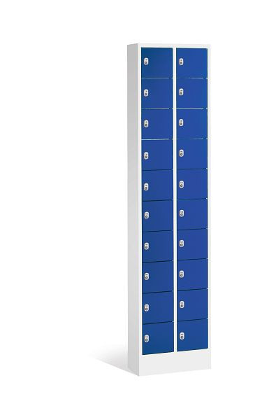 C+P kleine locker Intro, H1950xW460xD200mm, kleur: lichtgrijs / gentiaanblauw, 80700-203 S10079