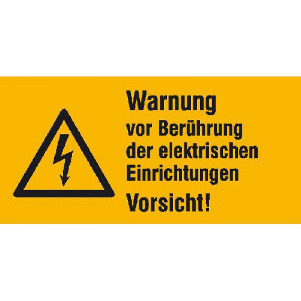 Stein HGS HGS elektrische markering/waarschuwingscombinatiebord, waarschuwing tegen aanraking van elektrische apparatuur, 52 x 26 mm / folie, vel van 9, 30.1330.