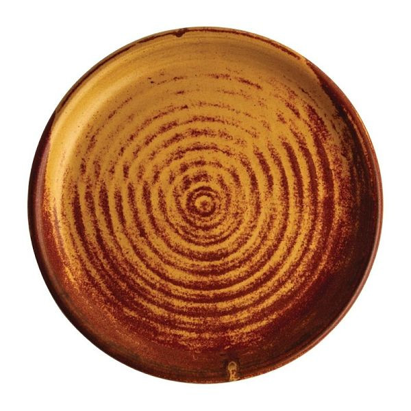 Olympia canvas rond bord met smalle rand, sienna-roest 18cm, VE: 6 stuks, FA309