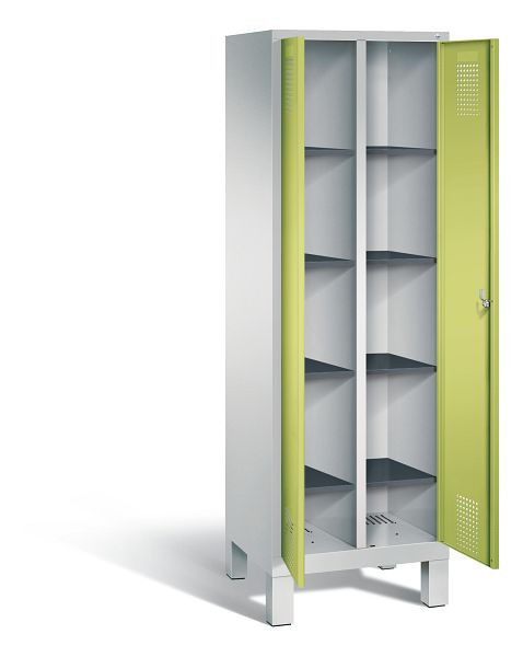 C+P washok Evolo, H1850xW610xD500mm, kleur: lichtgrijs / virid groen, 48012-20B S10023
