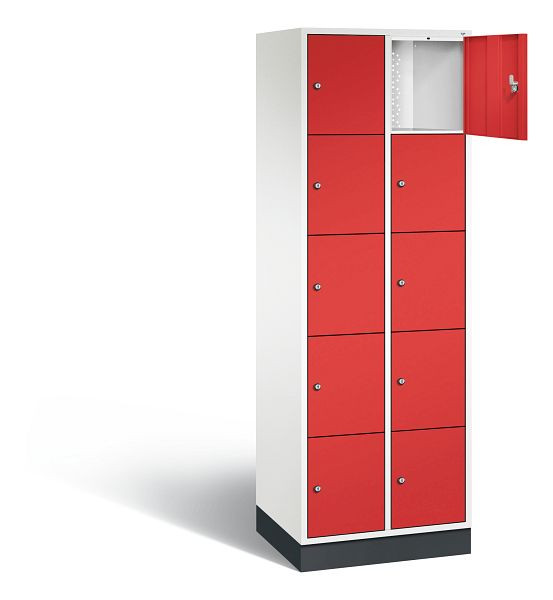 C+P lockerkast Intro, H1950xB620xD490mm, kleur: verkeerswit / vuurrood, 8570-201 S10241