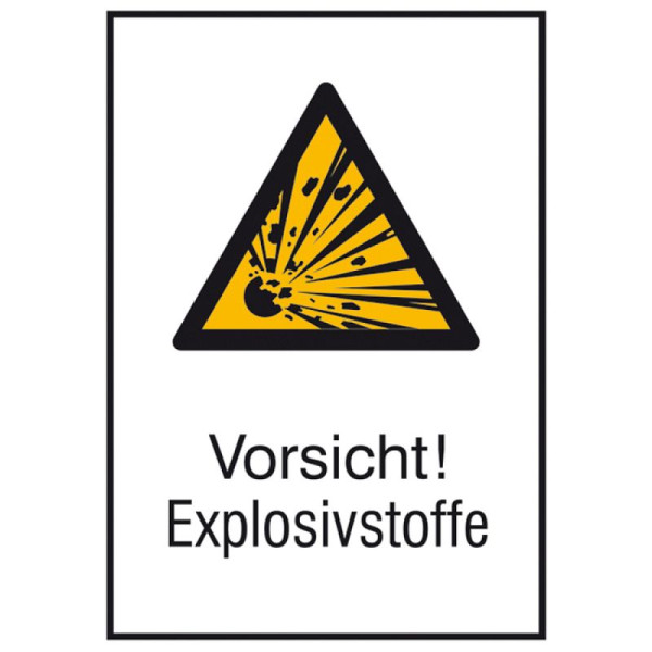 Steen HGS combinatiebord met waarschuwingsbord en extra tekst Let op! Explosieven, 21.0402