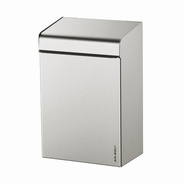 Air Wolf hygiëne-afvalcontainer zonder zakjesdispenser, serie Lobo, H x B x D: 342 x 220 x 153 mm, gecoat roestvrij staal, 40-601