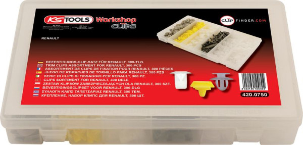 KS Tools bevestigingsclipset voor Renault, 300-delig, 420.0750