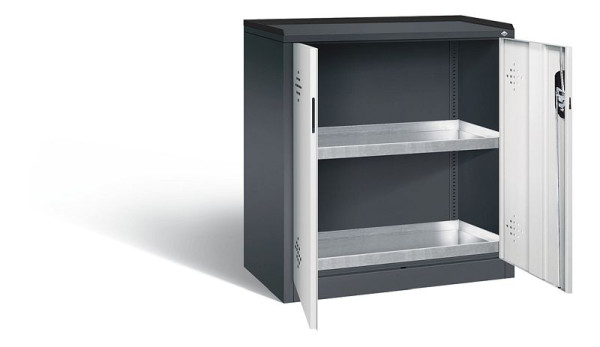 C+P klimaatkast Acurado, H1000xW930xD500mm, kleur: zwartgrijs/lichtgrijs, verzonken handgreep, 8821-315 S10178