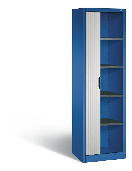 C+P rolluikkast Omnispace, H1980xB600xD420mm, kleur: gentiaanblauw/lichtgrijs, verzonken greep, 5 niveaus, 3200-00R S10089