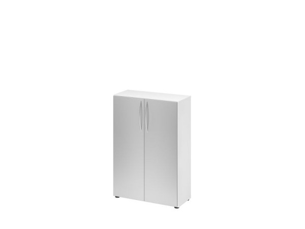 Hammerbacher kast 3OH 34, 6cm diep BM wit/zilver, V4550/W/S/BM