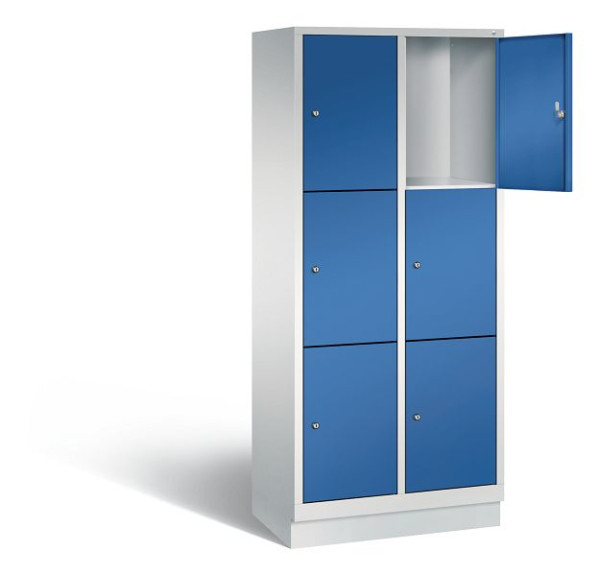 C+P lockerkast Evolo, H1800xW810xD500mm, kleur: lichtgrijs / gentiaanblauw, 48020-223 S10003