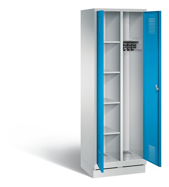 C+P reinigingsmiddelenkast Evolo, H1800xB610xD500mm, kleur: lichtgrijs/lichtblauw, 48160-20 S10064