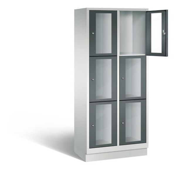 C+P lockerkast Classic, H1800xW810xD500mm, kleur: lichtgrijs / antracietgrijs, 8020A223 S10019