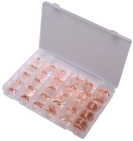 SW stalen afdichtringen assortiment, koper, 300 stuks, S8142