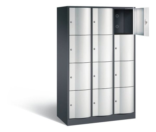 C+P lockerkast Resisto, H1950xW1148xD540mm, kleur: zwartgrijs/lichtgrijs, 8470-372 S10204