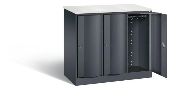 C+P locker Resisto, H1077xB1148xD540mm, kleur: zwart-grijs, 8271-372 S10062