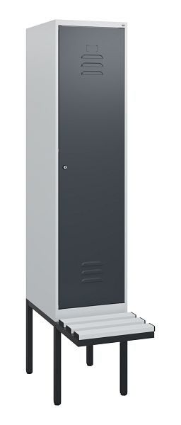 C+P Umkleidespind Classic PLUS, 1950x400x815mm, 7035/7016, Zylinderschloss, 0800405-12 S10053