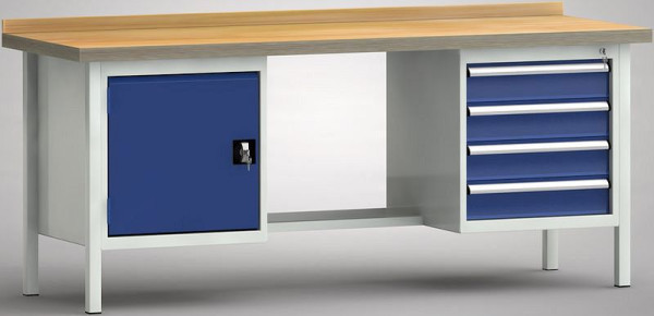 KLW standaard werkbank - 2000 x 700 x 900 mm L x D x H (ERGO uitvoering), WS202E-2000M40-E7046