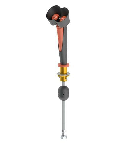 B-SAFETY handoogdouche met 2 douchekoppen 45°, rood/zwart, tafelmontage, DVGW, 306245