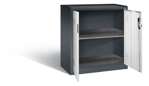 C+P klimaatkast Acurado, H1000xW930xD500mm, kleur: zwartgrijs/lichtgrijs, verzonken handgreep, 8821-316 S10089