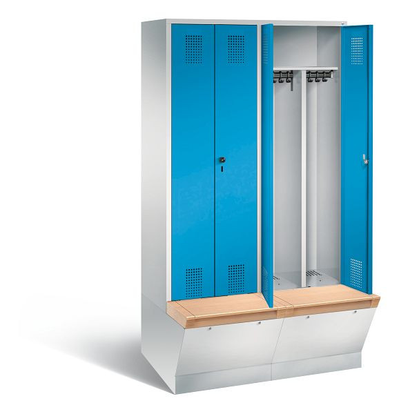 C+P zwart wit kastje Evolo, H2090xW1190xD815mm, kleur: lichtgrijs/lichtblauw, 48056-40 S10263