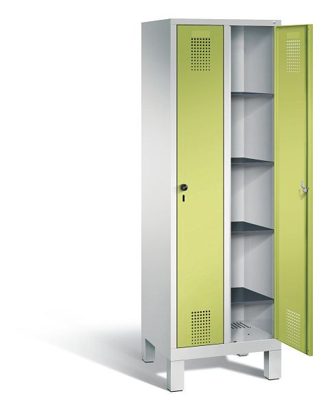 C+P washok Evolo, H1850xW610xD500mm, kleur: lichtgrijs / virid groen, 48010-20B S10024