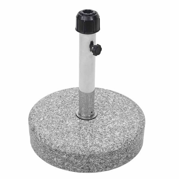 Mendler parasolstandaard HWC-F92, parasolstandaard, parapluhouder, graniet, 24kg rond grijs, 70626