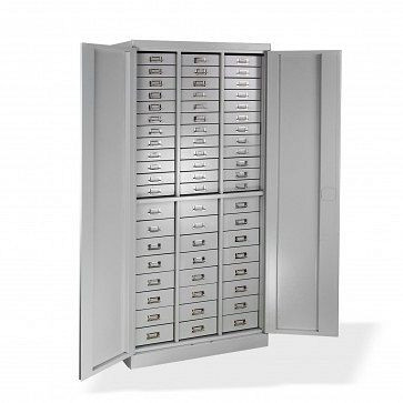 ADB ladekast SLS 3x20, totale afmetingen (B x D x H): 80 x 41 x 179 cm, romp: lichtgrijs (RAL 7035), gepoedercoat, 40662
