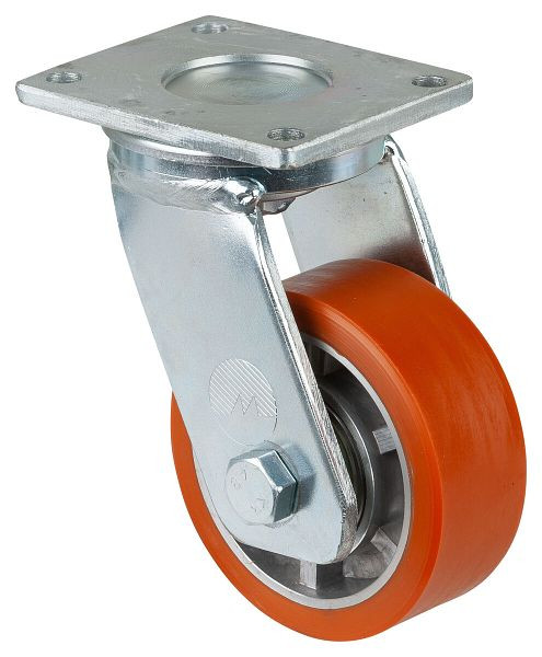 BS-wielen Zwaarlastwiel, breedte 40 mm, Ø100 mm, tot 200 kg, loopvlak polyurethaan gegoten 95 Shore A, wiellichaam aluminium, kogellagers, RR100.B90.100