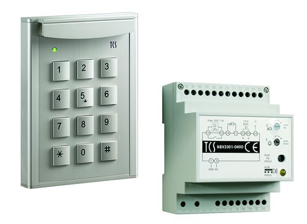 TCS deurbesturingssysteem code: pakket met codeslot codeslot12 voor max. 10 cijfercodes, zilver geanodiseerd, besturingseenheid BVS20, PZF5000-0010