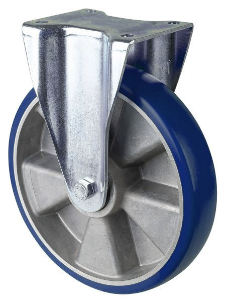 BS Rollen zwaarlastwiel bokwiel, polyurethaan wiel 83 Shore, aluminium velg, kogellager, plaat, draagvermogen 800 kg, diameter: 250 mm, L610.B92.250