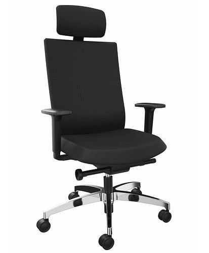 DENIOS bureaustoel AdJust evo, Syncro-Evolution technologie, aluminium onderstel, neksteun, zwart, 292408