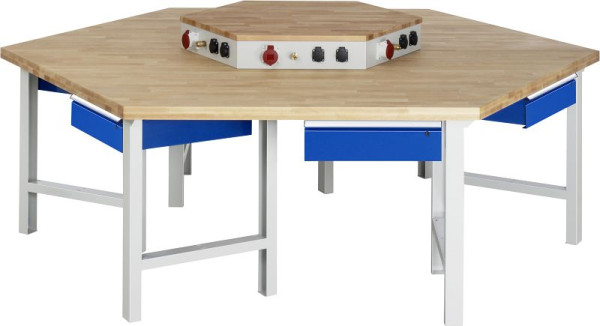RAU groepswerkbank 4000 - model 401, B2700 x D2340 x H800-1150 mm, met energieopzetstuk, 03-401-135B5H-EA1.11