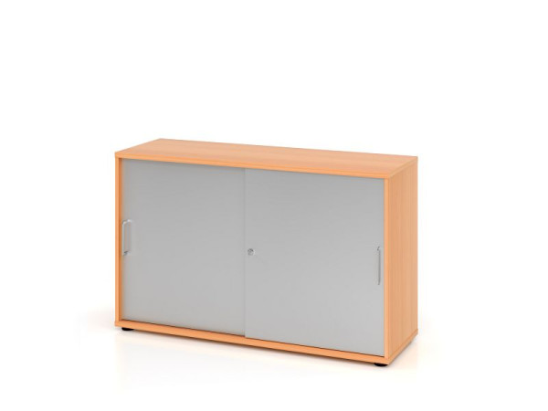 Hammerbacher schuifdeurkast 1752S BS, 2 OH, romp: beuken / voorkant: zilver, 120 x 40 x 74,8 cm (BxDxH), V1752S/6/S/BS