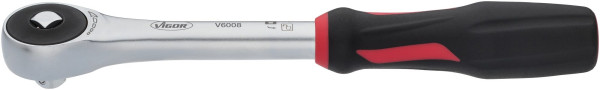 VIGOR 360° draaibare omschakelbare ratel, massief vierkant 10 mm (3/8 inch), 237 mm, V6008