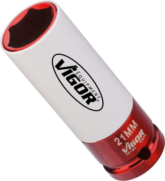VIGOR slagmoersleuteldop, hol vierkant 12,5 mm (1/2 inch), buitenzeskantprofiel, 21 mm, V2474