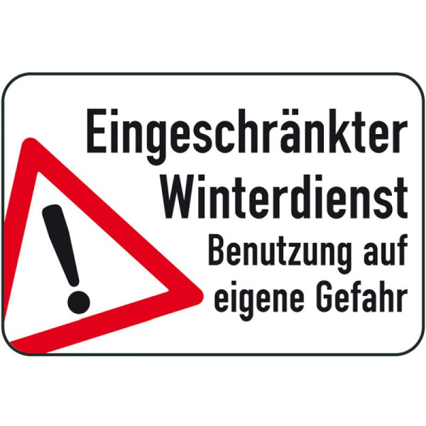 Stein HGS HGS winterbord/verkeersbord Winterdienstbeperking - gebruik op eigen risico, 500x750mm, 14748