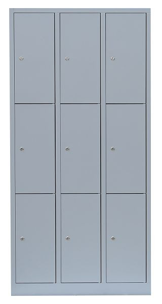 Lüllmann stalen compartimentenkast, 1800 x 885 x 500 mm, lichtgrijs/lichtgrijs, 520330