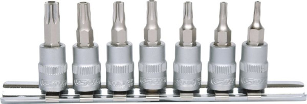 KS Tools 1/4" bitdoppenset, 7-delig, TB10-TB40 met kopgat, 911.1460