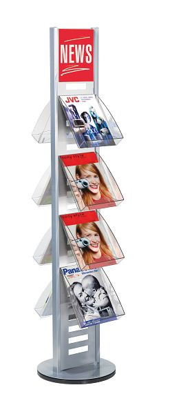 Kerkmann brochurestandaard Tec-Art draaibaar, Ø 540, H 1710 mm, aluminium zilver, 41634614