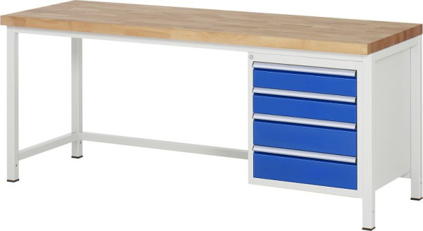 RAU werkbank serie 8000 - frameconstructie (gelast frame), 4 x laden, 2000x840x700 mm, 03-8162A1-207B4S.11