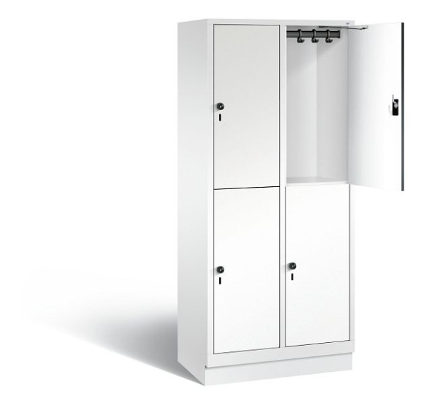 C+P locker, dubbellaags Evolo, H1800xW810xD500mm, kleur: verkeerswit / decor wit, 48320-22 S10459