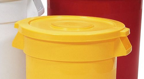 DENIOS deksel voor multifunctionele bakken van polyethyleen (PE) met een inhoud van 120 liter, geel, 115-922