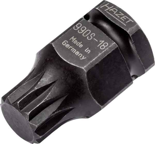 Hazet Impact Machine schroevendraaierdop, hol vierkant 12,5 mm, kort, bladlengte: 6 mm, 990S-18