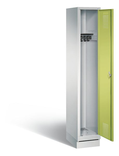 C + P Evolo garderobe, H1800xB320xD500mm, kleur: lichtgrijs / virid groen, 48020-10 S10026