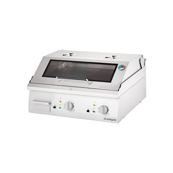 Stalgast elektrische grillplaat met kap als tafelmodel, Serie 700 ND - glad 800x700x430 mm, SL360423T