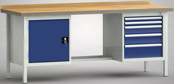 KLW standaard werkbank - 2000 x 700 x 840 mm L x D x H, WS202N-2000M40-E2003