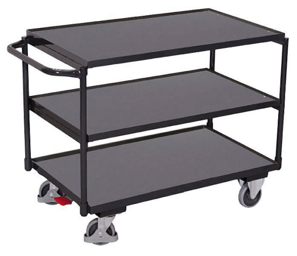 VARIOfit tafelwagen met 3 laadvlakken, RAL 7016, buitenafmetingen: 1.025 x 525 x 850 mm (BxDxH), sw-500.603/AG