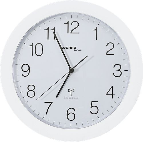 Technoline radiografische wandklok wit, radiografische klok van kunststof, afmetingen: Ø 30 cm, WT 8000 wit